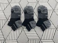 3 Pairs Bombas Hex Tec Honeycomb Solid Women's  Black Run Ankle Sock Size Medium