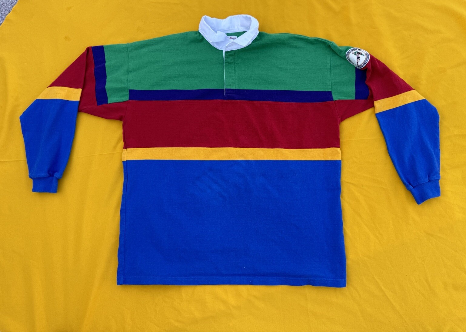 FILA Rowing Blazers Land’s End Stripe Colorata Rugby Limited Shirt Made In USA Taglia XXL