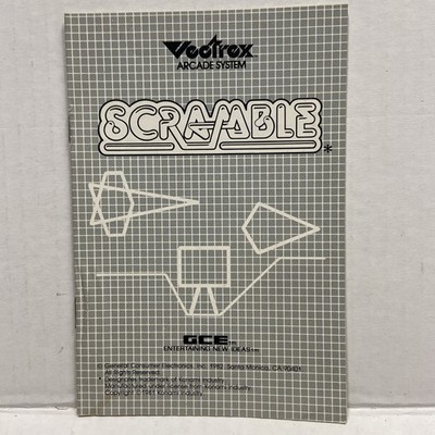 VECTREX Arcade System- SCRAMBLE  MANUAL ONLY  Vintage 1982 *NO GAME or BOX* GCE
