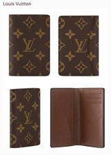 Louis Vuitton Monogram Canvas Passport Holder Wallet Brown Sleeves Included