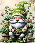 Easy Gnome Paint by Numbers Kit for Adults, Diy Unframed Succulents Gnome Paint