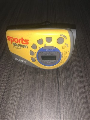 Sony SRF-M78 Yellow Sports Walkman AM/FM Radio W/ Armband