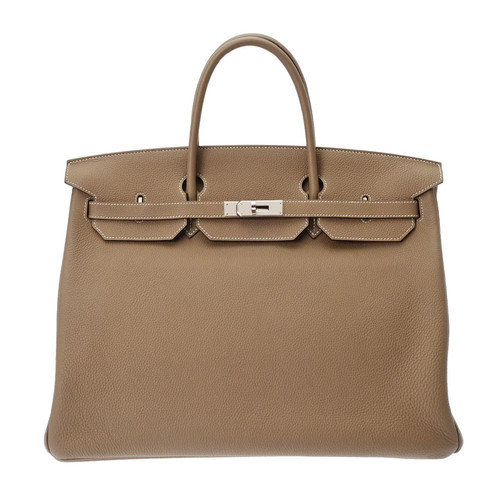 Hermes Birkin 40 659345 Handbag Togo Leather Silver #WB149