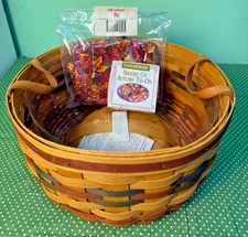 NEW Longaberger 1995 Shades Of Autumn Basket Of Plenty Tie-on Liner Protector