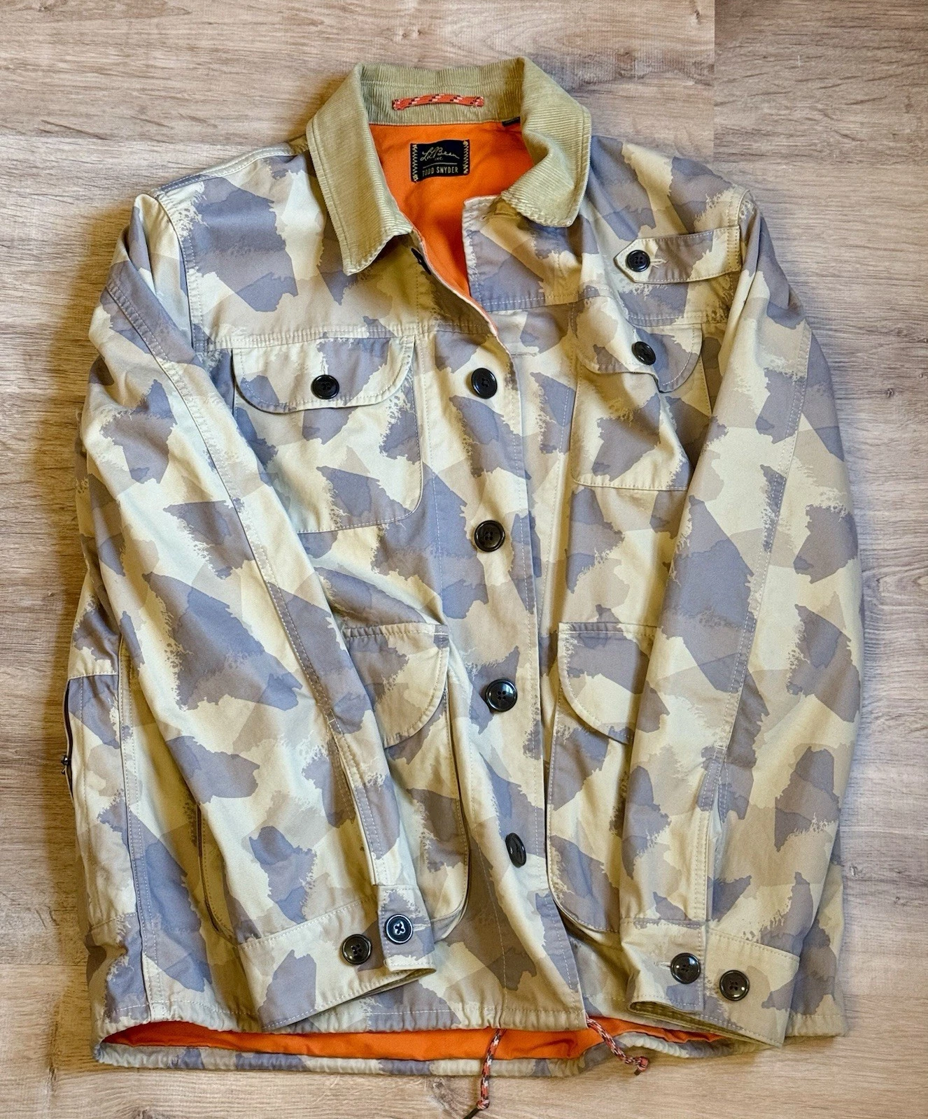 LL Bean x Todd Snyder Men's Maine Camo Four Pocket Fishing Jacket sz Large L