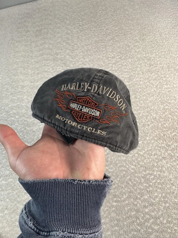Gorra Harley-Davidson Newsboy ajustada para hombre mediana negra hiedra gorra plana bordada Foto 3 de 4