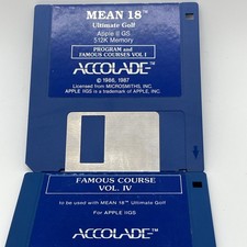 1987 Mean 18 Ultimate Golf  W/ Famous Course Vol.IV APPLE II GS Floppy Disks image