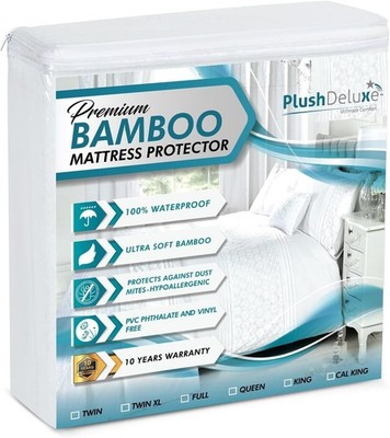 Premium Bamboo Mattress Protector   King Size Waterproof & Ultra Soft Breathable
