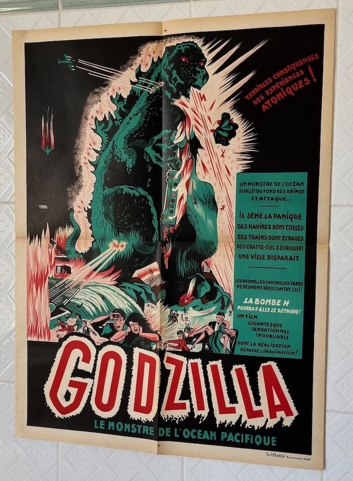 Godzilla (1954) Inoshiro Honda - seltene französische Litho 24x33 - NIEDRIGER PREIS - Bild 3 von 4