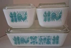 Vintage Pyrex Amish Butterprint Refrigerator Dish Set w/Lids 501 502 503 Glass