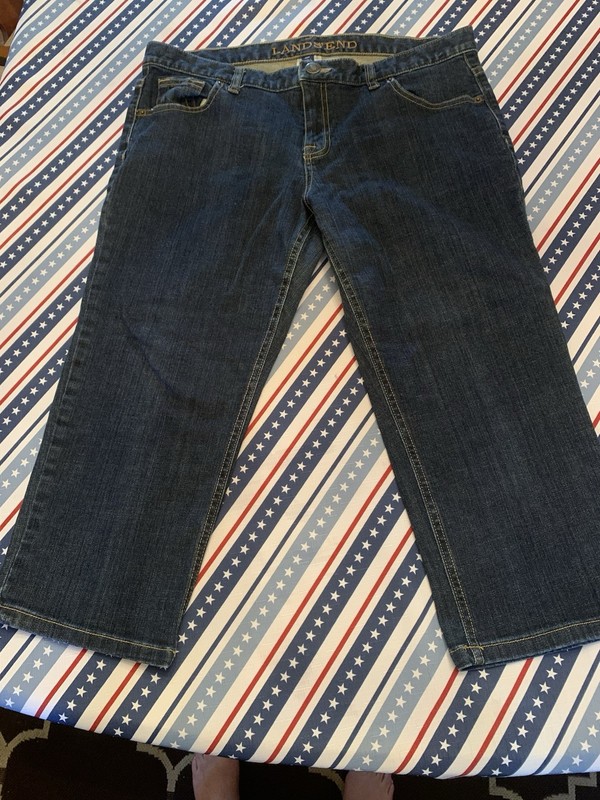 WOMEN’S LANDS’ END DARK BLUE JEAN CAPRI PANTS SIZE 12P 12 PETITE EUC BAUMWOLLE