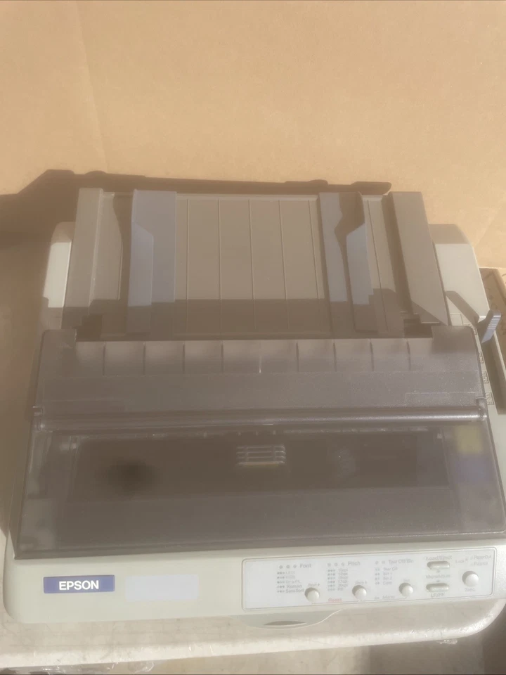 Impresora de matriz de puntos Epson FX-890 P361A USB Ethernet con todas las bandejas y cable de alimentación Foto 3 de 4