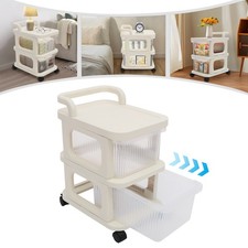 2-drawer Plastic Rolling Storage Cart, Rolling Storage Cart W/4 Universal Wheels