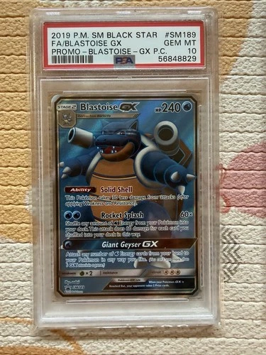 2019 POKEMON SM BLACK STAR PROMO #SM189 FULL ART BLASTOISE GX PSA 10 GEM MINT
