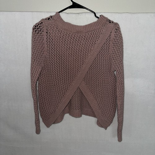 Ripcurl Sweater Wrap Women’s Large Pink Blush Crotchet Open Knit Beach - Picture 3 of 7