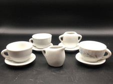 Vintage Miniature Tea Party Set Mini White Porcelain Children Set of 9