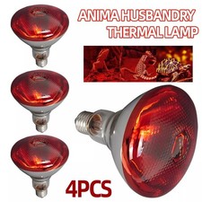 4x INFRA RED HEAT BULB LAMP RUBY 250 W Poultry Chick Brooder Lambs Livestock