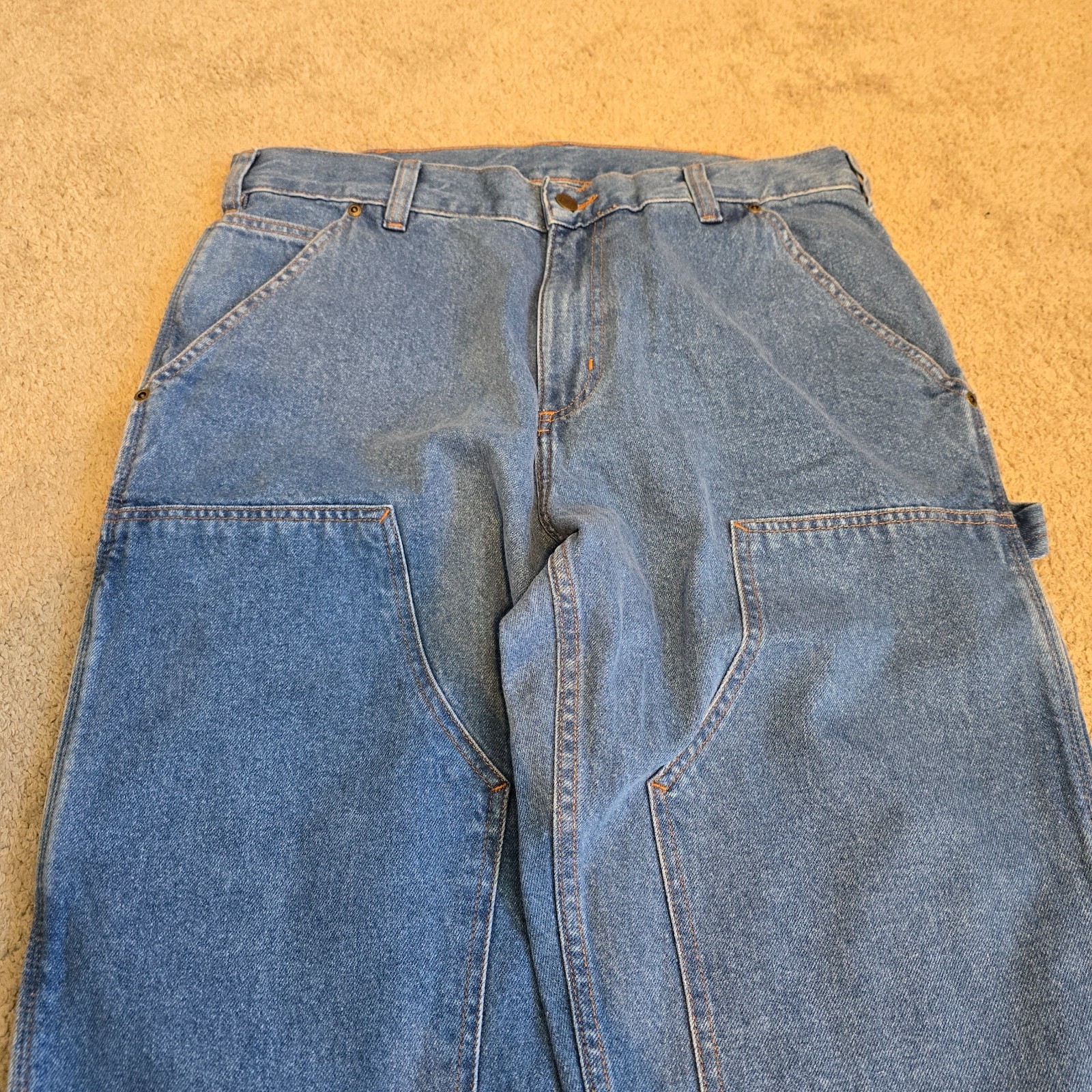 Mens Carhartt Double Knee Carpenters BNWOT Size 34 W / 32 L  Loose Fit image 6