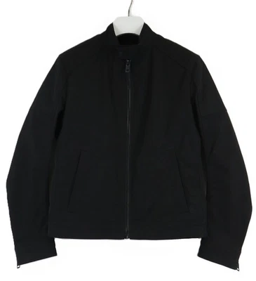 Hugo Boss Odool Veste Homme UK 50 Noir sans Doublure Zip Poche Faux Cou Bomber - Photo 1/4