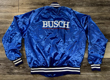 Vintage Anheuser Busch Beer Satin Bomber Jacket Men’s Size Large USA Made