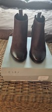 Cara London 'SCOUT' Suede Plum Zipped Heeled Ankle Boots ~ UK7 EU41