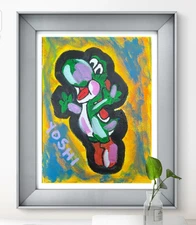 Original Art "Yoshi" 9x12 Canvas Expressionism Abstract Design Home Art