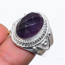 Natural Amethyst Gemstone 925 Sterling Silver Jewelry All Size Ring For Gift