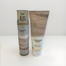 Bath  Body Works Sunwashed Santal Fragrance Mist and Body Cream Lotion Set