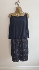 Frank Lyman Elegant Black Blouson Style Evening Cocktail Dress Size 10