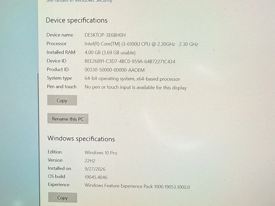 Dell Latitude E7270 · i3-6100U · 4GB · 128GB, photo 3 of 5