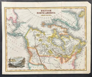 UNITED STATES CANADA 1834 FULLARTON UNUSUAL ANTIQUE ORIGINAL STEEL ENGRAVED MAP