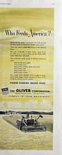1951 Oliver Corporation Finest Farm Machinery Chicago IL Feed VTG Print Ad