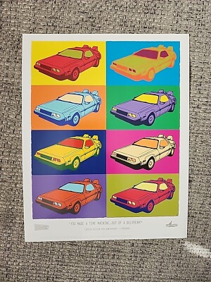 Back to the Future Delorean Art Print Nerd Block Lithograph
