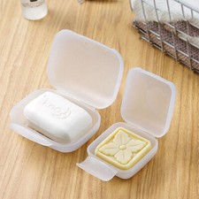 1pc Portable Soap Box Dish Holder with Lid Lock Leakproof Case Container Travel