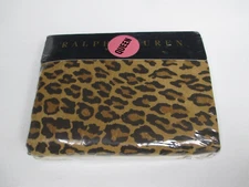 New Ralph Lauren Aragon Neutral Guinevere Leopard Fitted Sheet - Queen