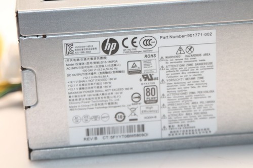 ALIMENTATION 180W pour HP PRODESK 400 G4 MT ...ref: D16-180P3A / 901771-002 - Afbeelding 2 van 6