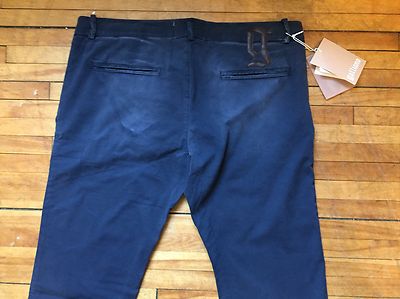 Pantalon Chinos John Galliano Bleu Marine Taille 52 (38) - Neuf Avec étiquettes, Fabriqué En Italie