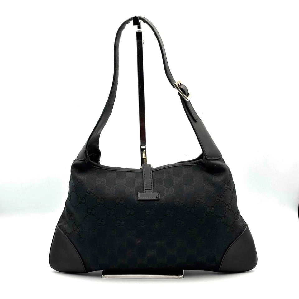 GUCCI Shoulder Bag Jackie Sherry GG Canvas Black Authentic - Image 2 of 4