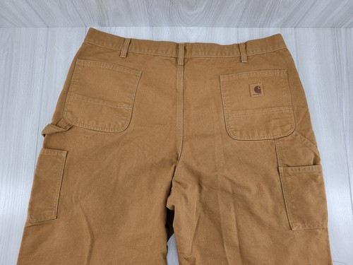 Men's CARHARTT B11BRN Canvas Carpenter Canvas Pants Jeans Sz 42x32 - Picture 7 of 10
