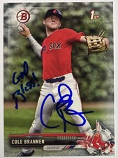 COLE BRANNEN SIGNED IP 1ST BOWMAN TOPPS 2017 #BD-193 BOSTON RED SOX AUTO