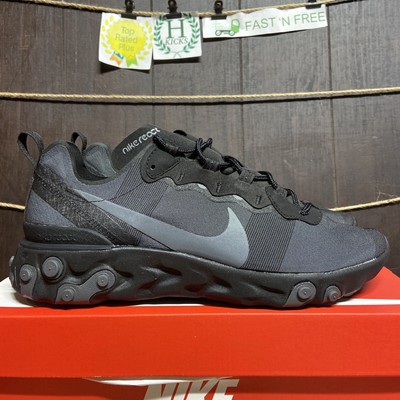 Nike React Element 55 Black Dark Grey BQ6166-008 Menâs Size 9 INSTANT SHIPPING | eBay
