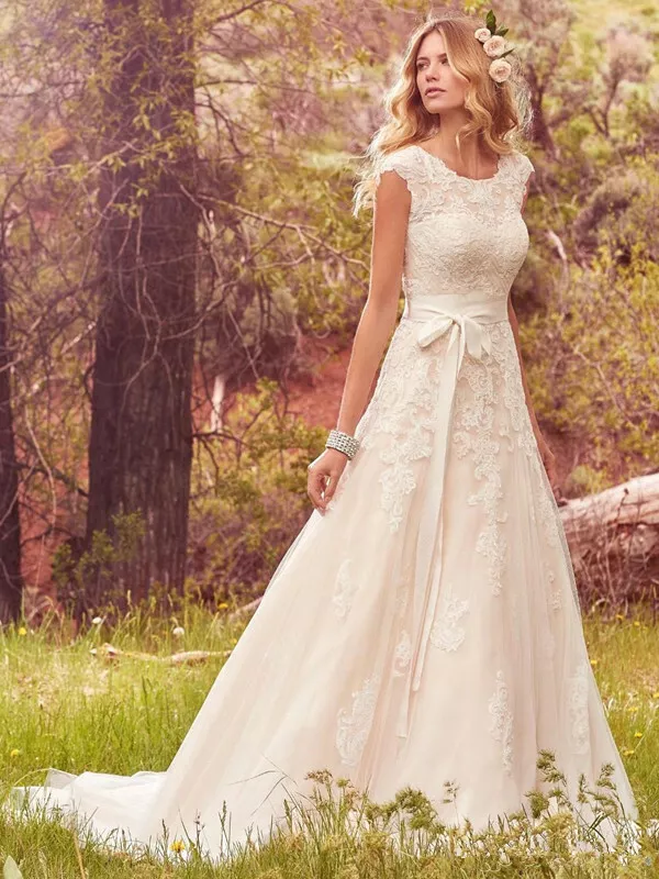 Robe de mari e Western Country robe de mari e en dentelle formelle plage boho ro
