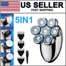 7D 5-in-1 Shaver Cordless Hair Trimmer Bald Head Razor Electric For Men Wet Dry