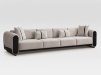 4-Sitzer Sofa Beige Textil Holz Modern ZeitgenöSsisch Wohnlandschaft