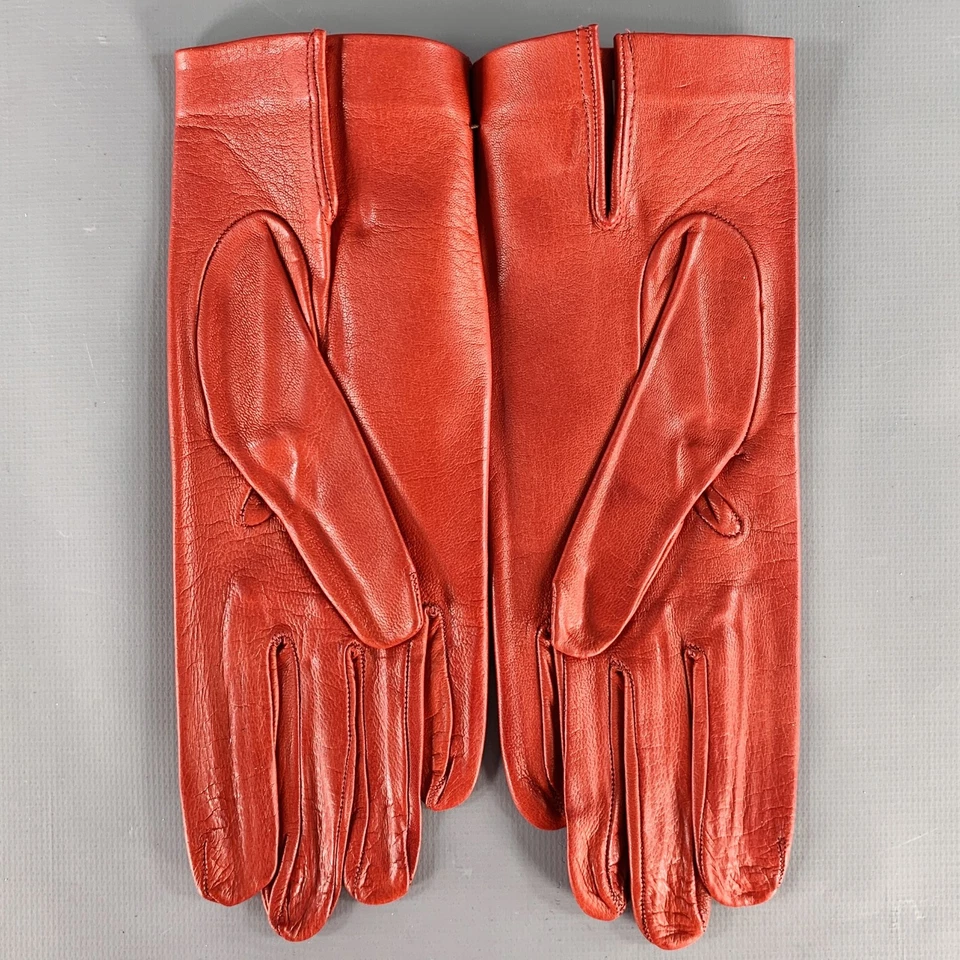VINTAGE Misura 6.5 pelle Rossa Guanti - Immagine 2 di 3