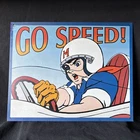 Vintage Speed Racer Metal Sign 12.5”x16” Wall Art