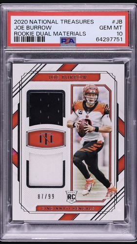 Joe Burrow [Rookie Dual Materials] #RDM-JB 2020 Panini National Treasures card