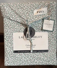 Laura Ashley Jolly Holly Green FULL Cotton Percale Sheet Set (Holiday) Christmas