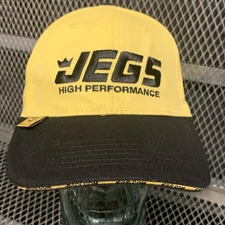 Jegs High Performance Racing Baseball Hat Cap Yellow And Black Adjustable New