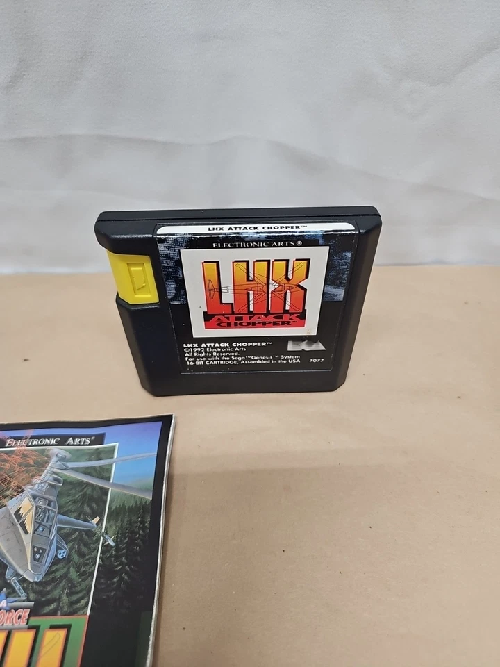 LHX Attack Chopper Game For Sega Genesis Cartridge And Manual - Image 3 of 4